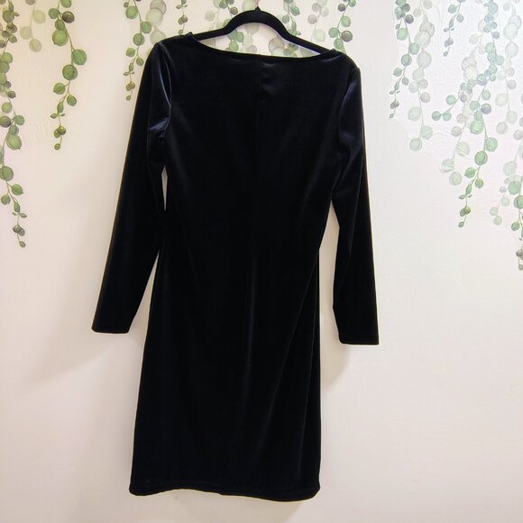 Nine West Black Velvet Cutout Midi Dress NWT Size 4 Holiday Cocktail New Years - Picture 3 of 3